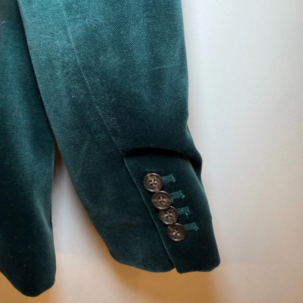 J.Crew Parke Forest Green Velvet Blazer - Picture 7 of 7